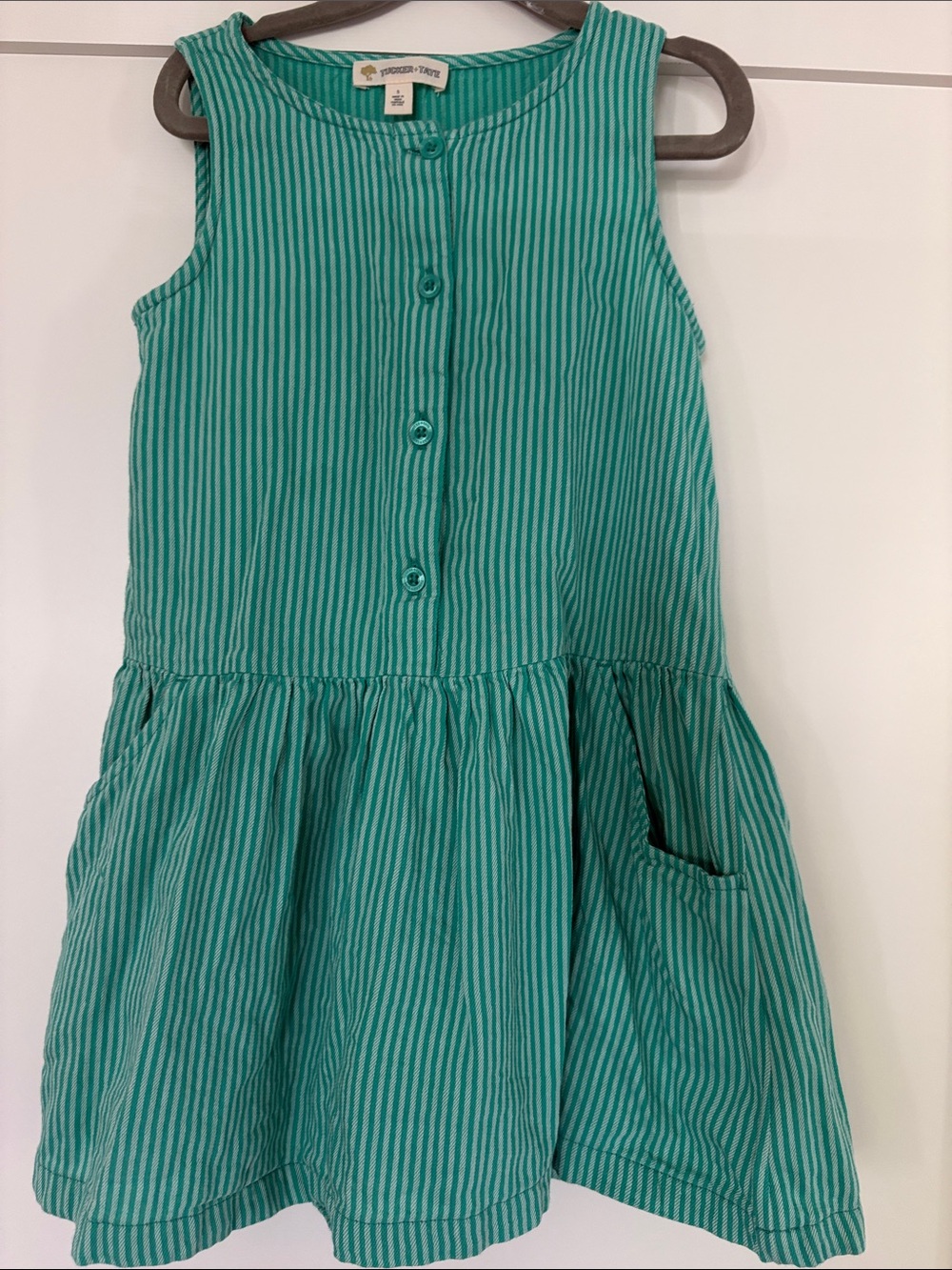 Tucker + Tate Teal Striped Sleeveless Dress